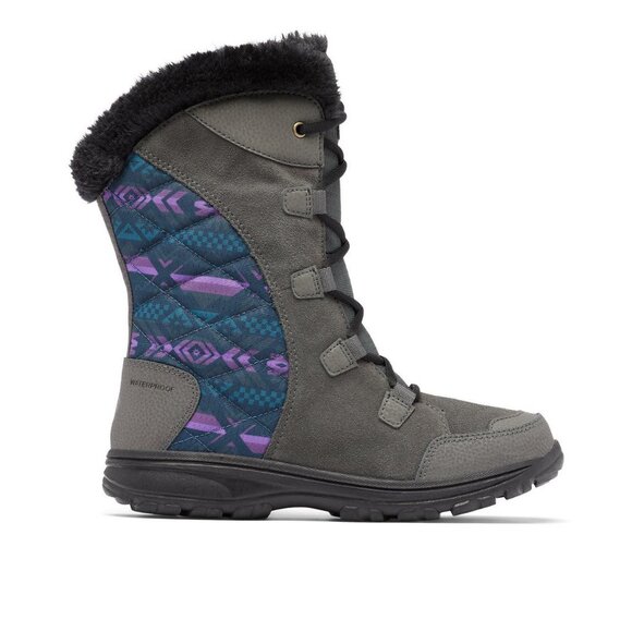 Columbia Women's Ice Maiden II Snow Boot Gray Lavender Size 5 Fur Waterproof - Picture 2 of 13